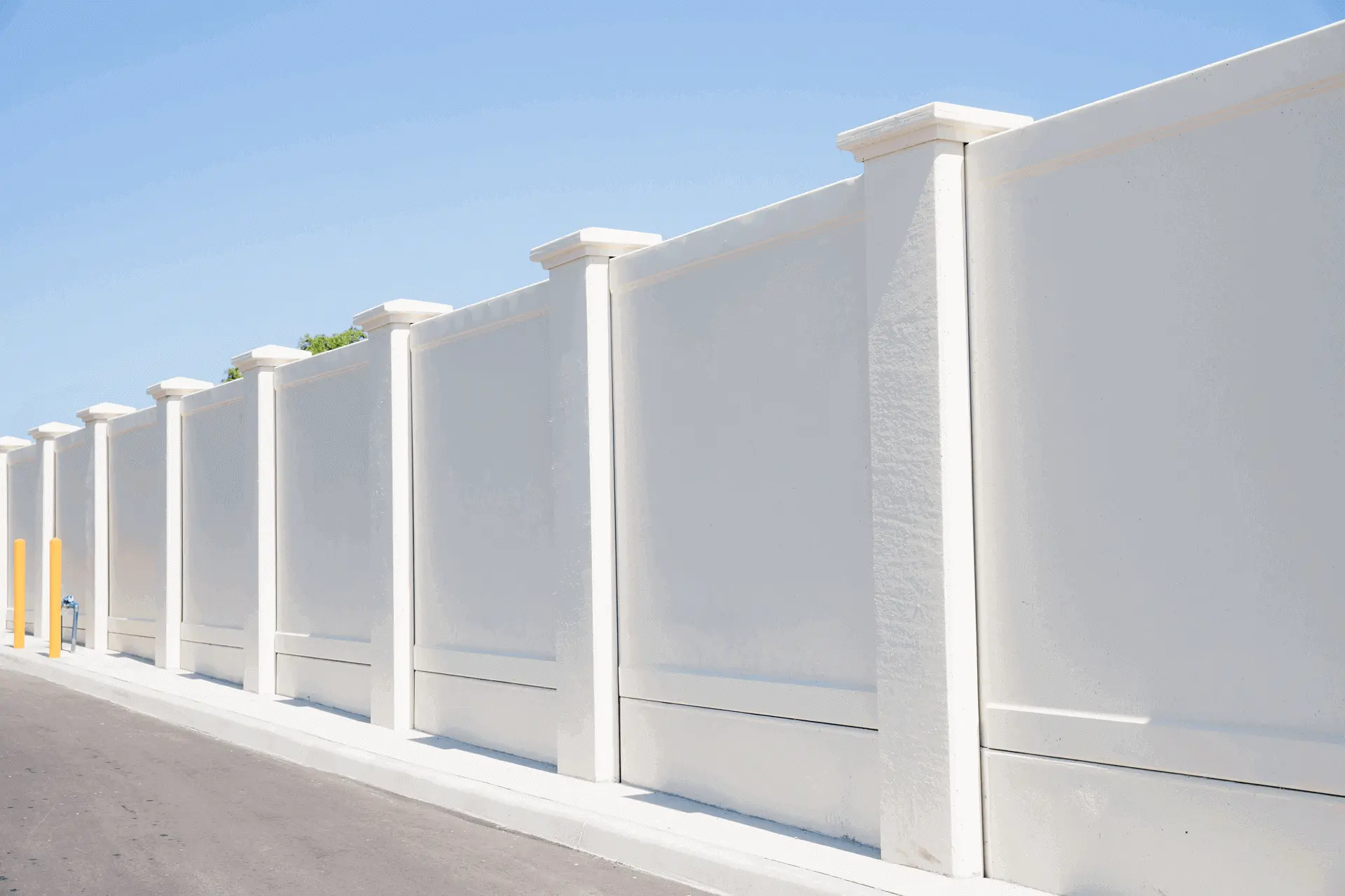 Readymade precast concrete compound wall installed on site